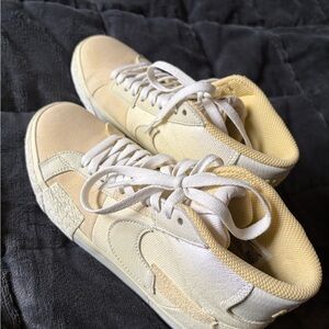 Yellow and Cream High-Top Sneakers